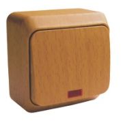 Этюд Дача бук Выключатель 1-клавишный с подсветкой наружный BA10-005T