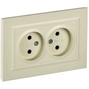 IEK BRITE Беж Розетка 2-я без з/к/ш 10А в сборе РС12-2-БрКр.