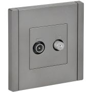 IEK FORTE&PIANO Сталь Розетка двойная TV+SAT FP538.