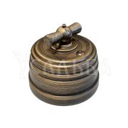 Выключатель пластиковый поворотный на 4 положения (1-2 клавишный) бронза серия «Усадьба» GE30401-36