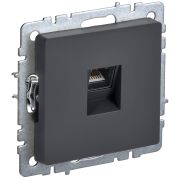IEK BRITE BASE Графит Розетка комп RJ45 кат.5E РК10-БрГ.