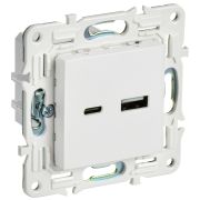 IEK SKANDY Арктический белый Розетка USB A+C 18Вт SK-R13W.