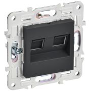 IEK SKANDY Графит Розетка компьютерная двойная RJ45 кат.6 SK-K04G.