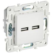 IEK SKANDY Арктический белый Розетка USB A+A 3,1А SK-R15W.