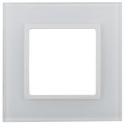 Эра Elegance Рамка для розеток и выключателей 14-5101-01 на 1 пост, стекло, белый+белый