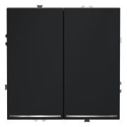 Выключатель встраиваемый VOLTUM S70 двухклавишный с подсветкой 10А, (графит)