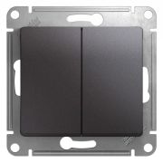 SE Glossa Графит Выключатель 2-клавишный, сх.5 GSL001351