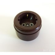 Розетка с/з ABS пластик Interior Electric 16А коричневый