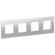 UNICA PURE  Рамка 4-постовая, алюминий/матовый  NU600880