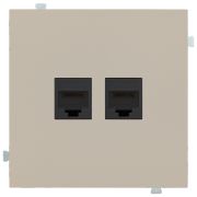 Лицевая панель для двойной информационной розетки латте