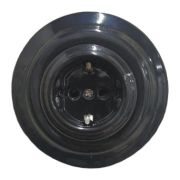 Механизм розетки с заземлением Colony черный