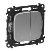 Legrand Valena ALLURE DIY Алюм Светорегулятор кнопочный универ. 400Вт без нейтрали.С лиц. пан..