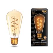 Лампа Gauss LED Filament ST64 Flexible E27 6W Golden 2400К 157802006