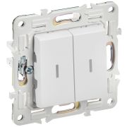 IEK SKANDY Арктический белый Выключатель 2-клавишный с индикацией 10А SK-V09W.