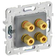 IEK SKANDY Серый Аудиорозетка 4-ая SK-A01Gr.