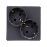 Simon 24 Графит Розетка 2Х2К+3 Sсhuko без защитных шторок