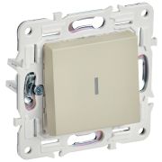 IEK SKANDY Бежевый Выключатель 1-клавишный проходной с индикацией 10А SK-V08B.