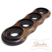 Рамка 4 местная Орех Лакированный Lindas 25463