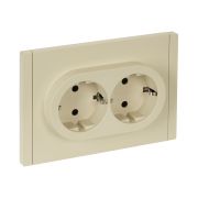 IEK FORTE&PIANO Ваниль Розетка 2-я с/з со шт безвинтовое крепление 16А FP423.