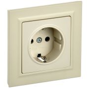 IEK BRITE Бежевый Розетка с з/к/ш 16А в сборе РСР14-1-0-БрКр.