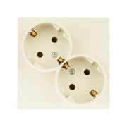 Simon 24 Слоновая кость Розетка 2Х2К+3 Sсhuko без защитных шторок
