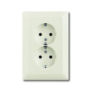 ABB Basic 55 Розетка 2-ая с/з моноблок 16А шале белый 2CKA002014A1478 (2014-0-1478)