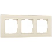 W0031141/ Рамка на 3 поста Favorit (молочный, стекло)