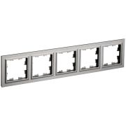 IEK BRITE BASE Сталь Рамка 5-м РУ-5-БрС.