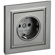 IEK BRITE Сталь Розетка с з/к/ш 16А в сборе РСР14-1-0-БрС.