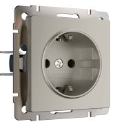 W1271104 Розетка с заземлением и шторками (дымчатый)