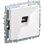IEK BRITE BASE Белый Розетка комп. RJ45 кат.5E РК10-БрБ.