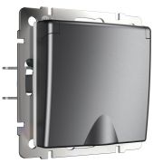 W1171264/ Розетка влагозащ. с зазем. с защит. крышкой и шторками (графит матовый)