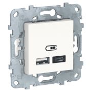 Schneider Electric Unica New Белый Розетка USB, 2-местная, тип А+С, 5 В / 2400 мА
