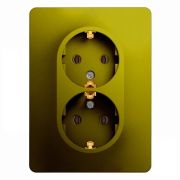 SE Glossa Фисташковый Розетка 2-я с заземлением со шторками (в сборе с рамкой) GSL001026