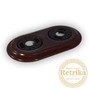 Рамка Colony керамическая двойная коричневый