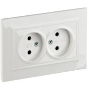 IEK BRITE Белый Розетка 2-я без з/к с з/ш 10А в сборе РСш12-2-БрБ.