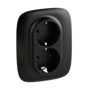 Legrand Valena ALLURE DIY Антрацит Розетка 2-ая с/з с защитными шторками, безвинт.зажим