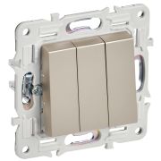 IEK SKANDY Шампань Выключатель 3-клавишный 10А SK-V11Sh.
