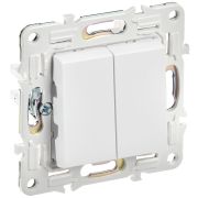 IEK SKANDY Арктический белый Выключатель 2-клавишный проходной 10А SK-V05W.