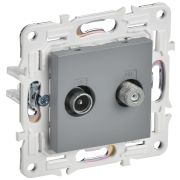 IEK SKANDY Серый Розетка двойная TV+SAT SK-A13Gr.