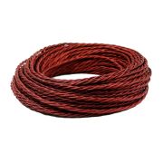 Провод ретро витой ПРВ 2х2,5 гранатовый шелк