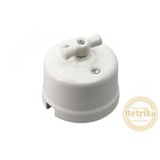 Выключатель двухклавишный керамика белый