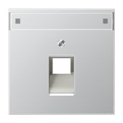 JUNG LS 990 Алюминий Накладка 1-ой наклонной ТЛФ/комп розетки с полем для надписи