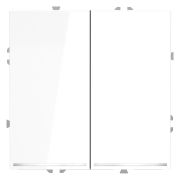 Проходной переключатель встраиваемый VOLTUM S70 двухклавишный с подсветкой 10А, (белый глянцевый)