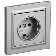 IEK BRITE BASE Алюминий Розетка с з/к/ш 16А в сб. РСР14-1-0-БрА.