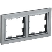 IEK BRITE BASE Сталь Рамка 2-м РУ-2-БрС.