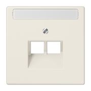 JUNG LS 990 Бежевая Накладка 2-ой наклонной ТЛФ/комп розетки с полем для надписи