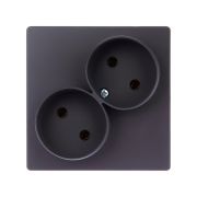 Simon 24 Графит Розетка двойная 2К без защитных шторок