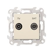 Simon 24 Слоновая кость Розетка TV-SAT проходная