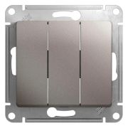 SE Glossa Платина Выключатель 3-клавишный сх.3 10А GSL001231